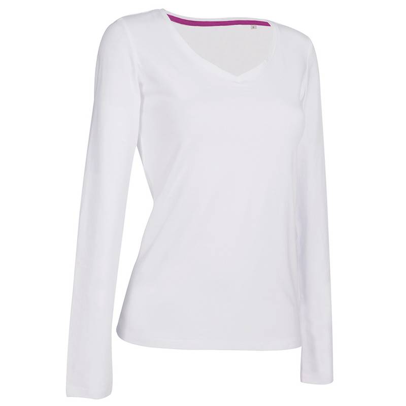 Tričko STEDMAN CLAIRE V-NECK LONG SLEEVE White biela S Tričko STEDMAN CLAIRE V-NECK LONG SLEEVE White biela S